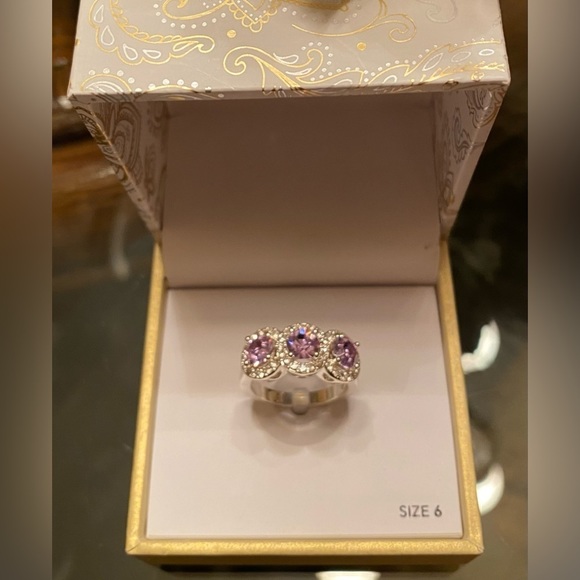 NWT CHARTER CLUB TRIPLE HALO SILVER TONED RING - 6 - Picture 2 of 10